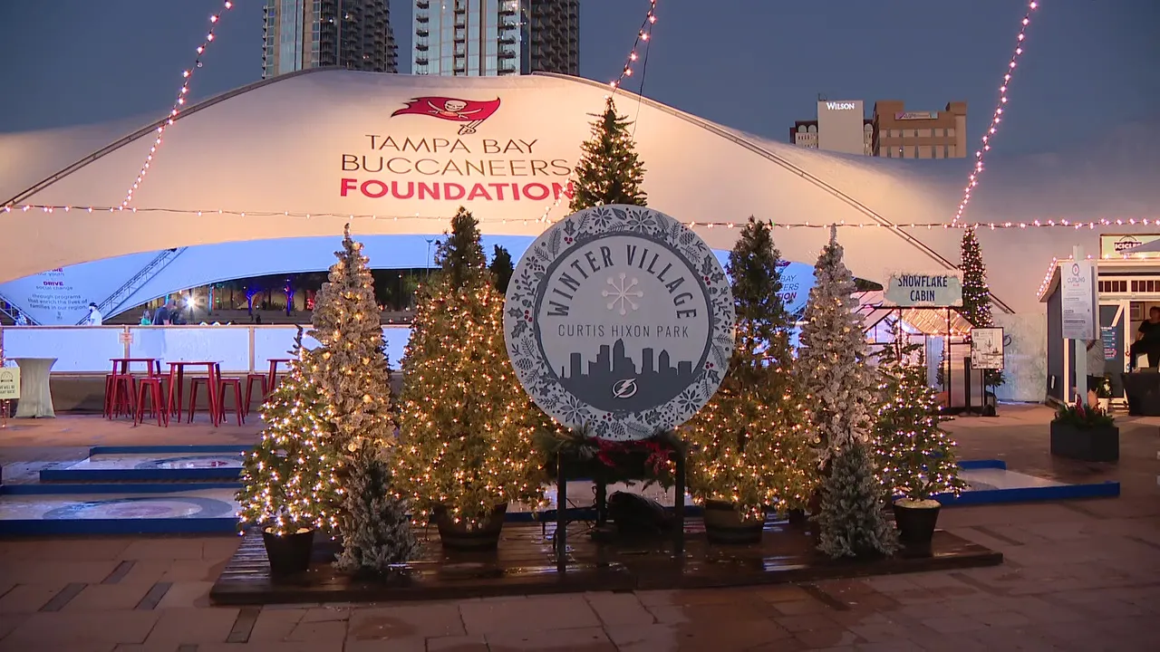 Tampa Winter Village at Curtis Hixon Waterfront Park, holiday ice skating and lights